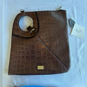 NWT Beijo Crocodile-Embossed Large Funky Handle Purse RARE
